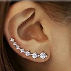 #U15 New Earring for Women Cartilage Crystals Ear Cuff Hoop Climber